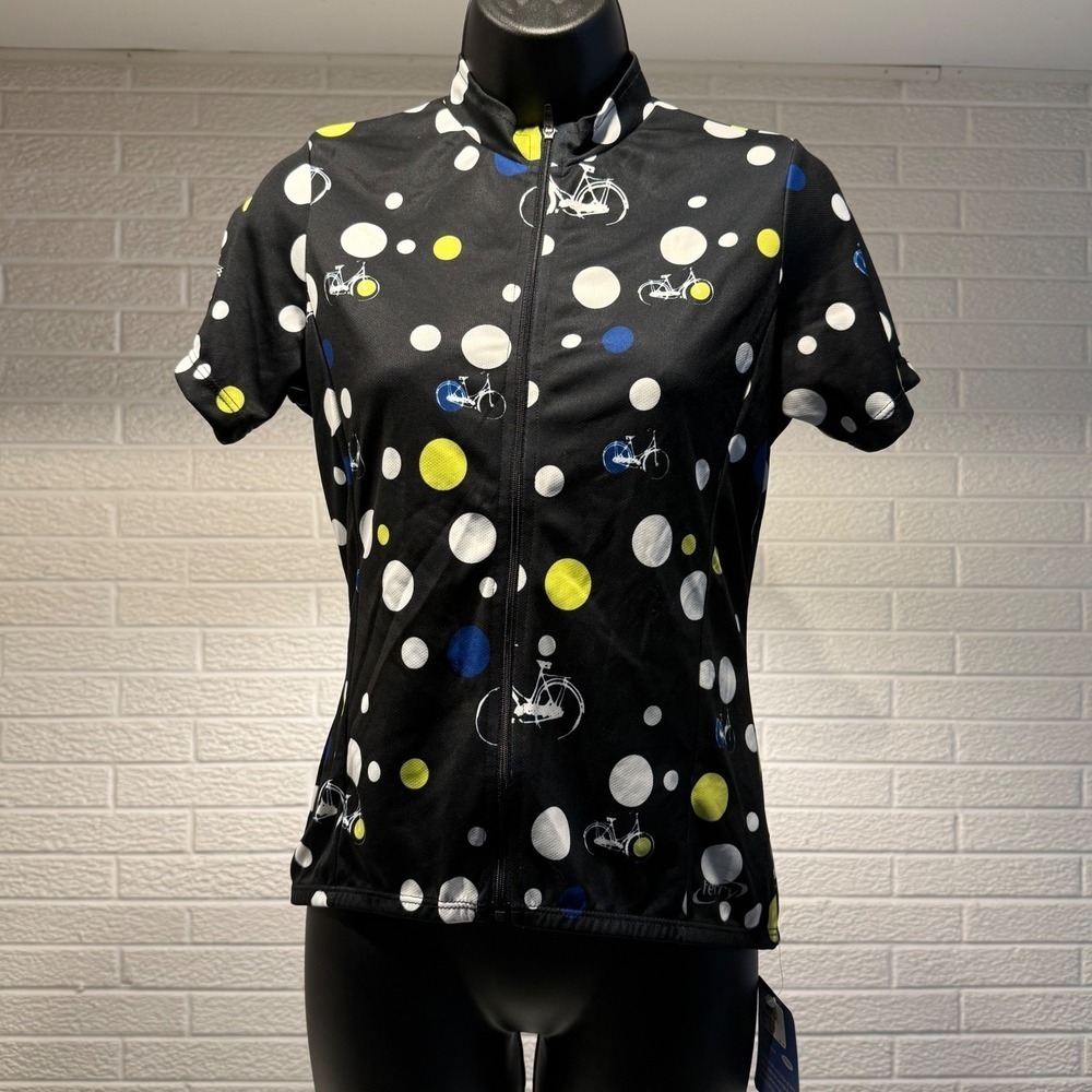 Terry Euro Cycling Jersey Women's Small Bike Print Short Sleeve Full‎ Zip